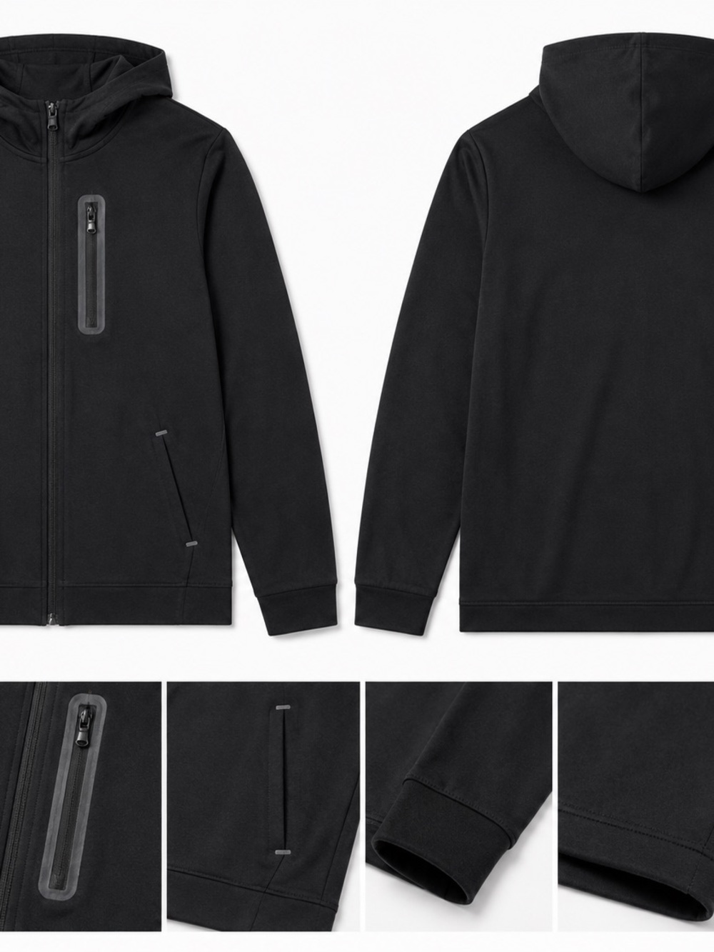 Old Navy Black Kids Full-Zip Hooded Sweatshirt